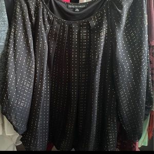 PXL sheer gold polka dot